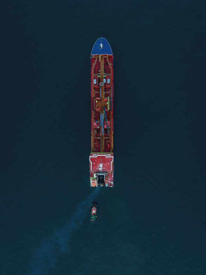 Container Ship in the Ocean